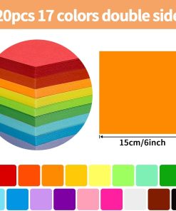 Alternative view of Praisebank Origami Paper. 220pcs 17 Colors 6x6 inch. Double Sided. Craft Kit with Guide.