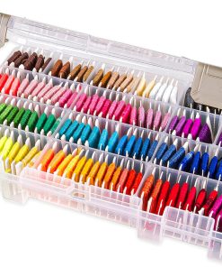 ArtBin Floss Finder Box: Clear Sewing Organizer with 6 Compartments. 12 Dividers. Durable - Perfect for Embroidery Floss and Small Sewing Supplies Storage